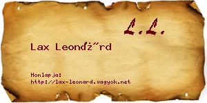 Lax Leonárd névjegykártya