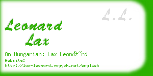 leonard lax business card